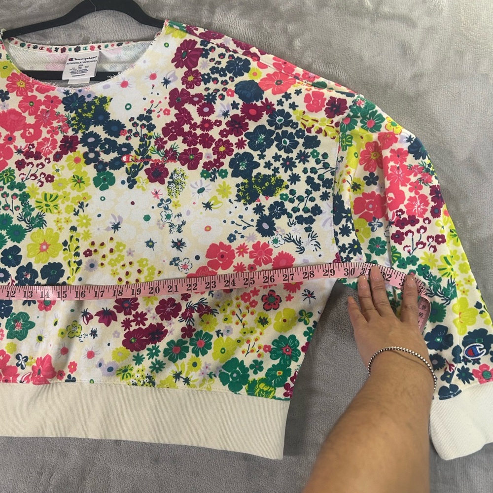 Champion flower power campus French terry cropped sweatshirt - Picture 12 of 15